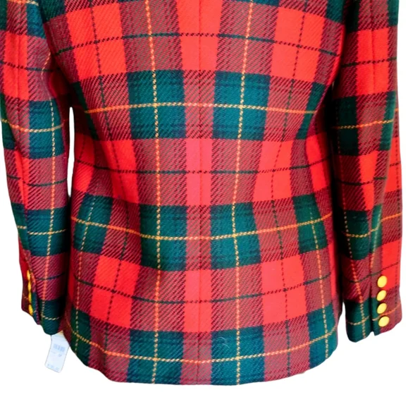 NWT Talbot's Red/Green Plaid 100% Wool Women's Jacket - Picture 10 of 12